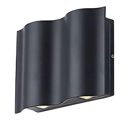 Outdoor LED Wall Sconce in Wave Design | Modern Up and Down Wall Light