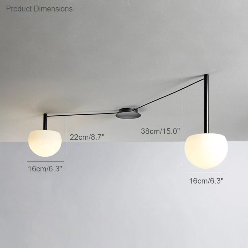 Frosted Glass Globe Ceiling Light for Living Room | Modern Decorative Chandelier Lamp