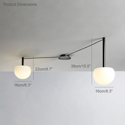 Frosted Glass Globe Ceiling Light for Living Room | Modern Decorative Chandelier Lamp