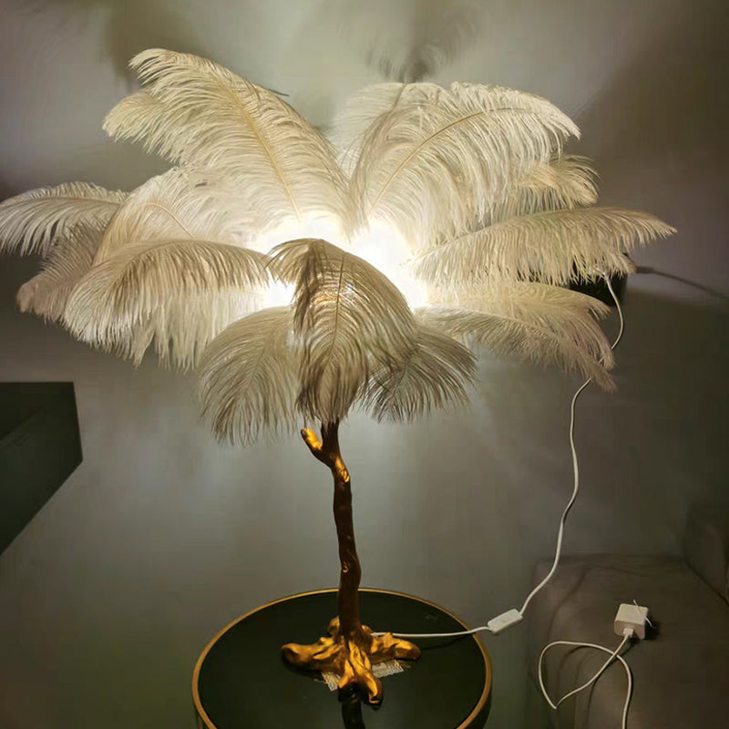 Luxury Feather Floor Lamp in Nordic Style | Decorative Standing Light for Living Room