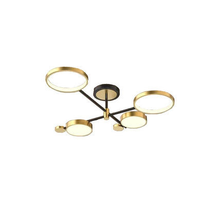 Modern Nordic LED Ring Chandelier | Semi-Flush Ceiling Light Fixture