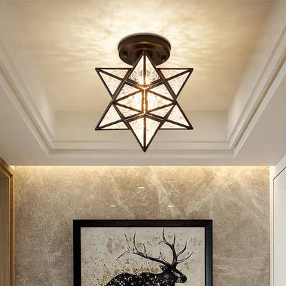 Modern Star Ceiling Light Fixture | Decorative Flush Mount Lamp for Bedroom and Hallway