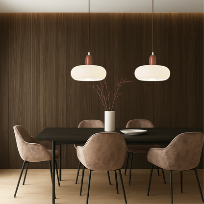 Nordic Cream Pendant Light for Dining Room | Modern LED Ceiling Light