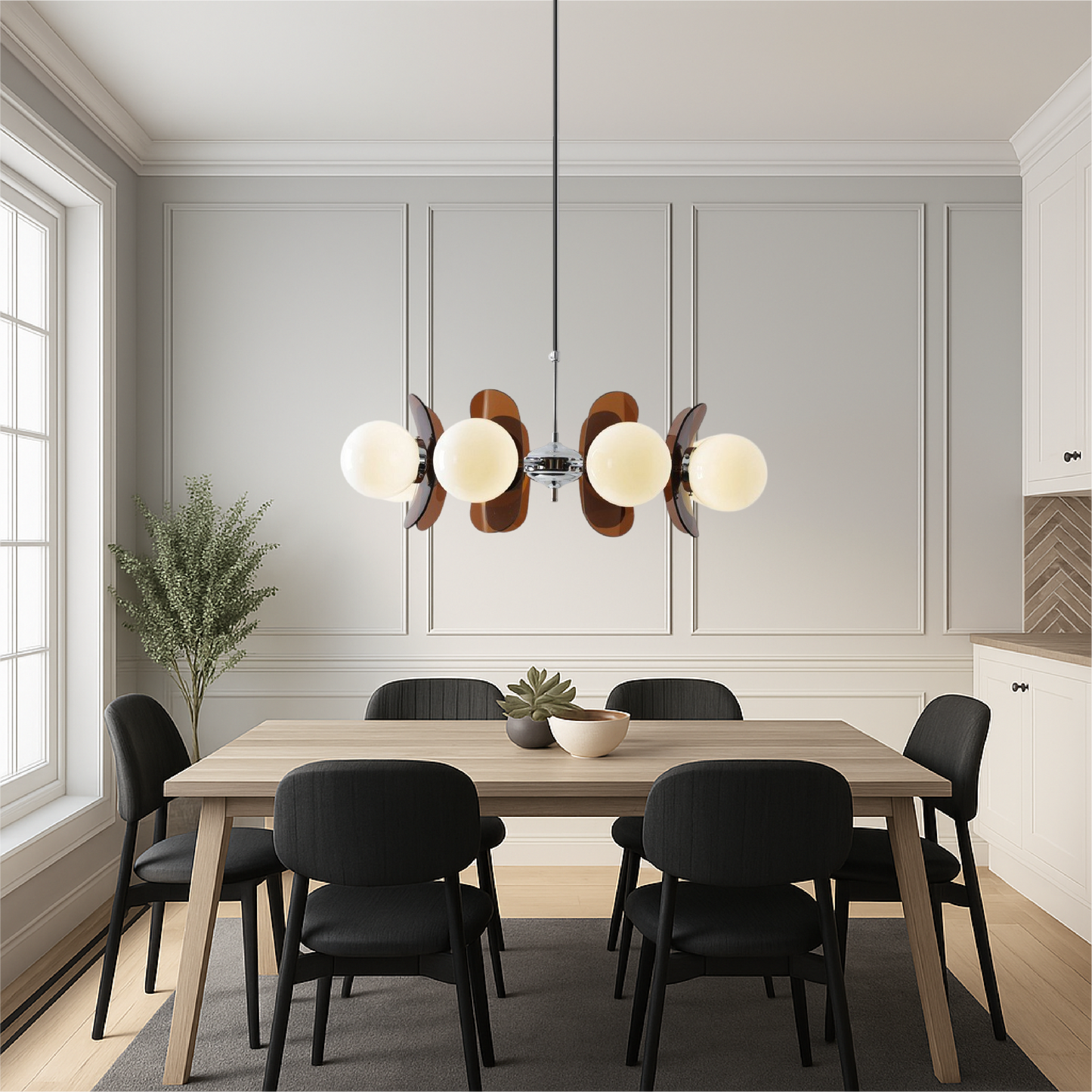 Bauhaus Chandelier for Dining Room | Modern LED Ceiling Light