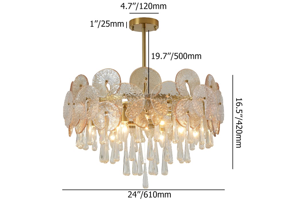 Luxury Tiered Crystal Chandelier in Gold Finish | Elegant Ceiling Light