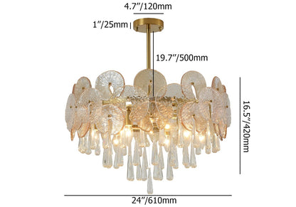 Luxury Tiered Crystal Chandelier in Gold Finish | Elegant Ceiling Light