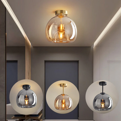 Modern Glass Ceiling Light | Contemporary Bedroom Living Room Ceiling Lamp