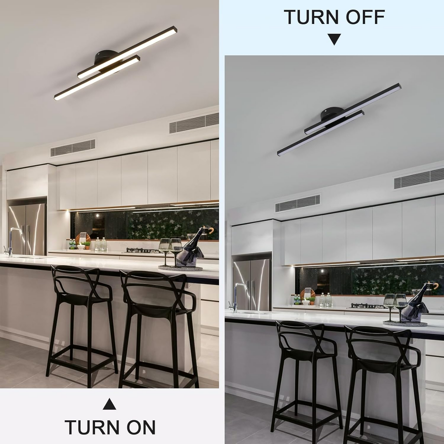 Modern Aluminium LED Ceiling Light | Long Strip Living Room Flush Mount Lamp