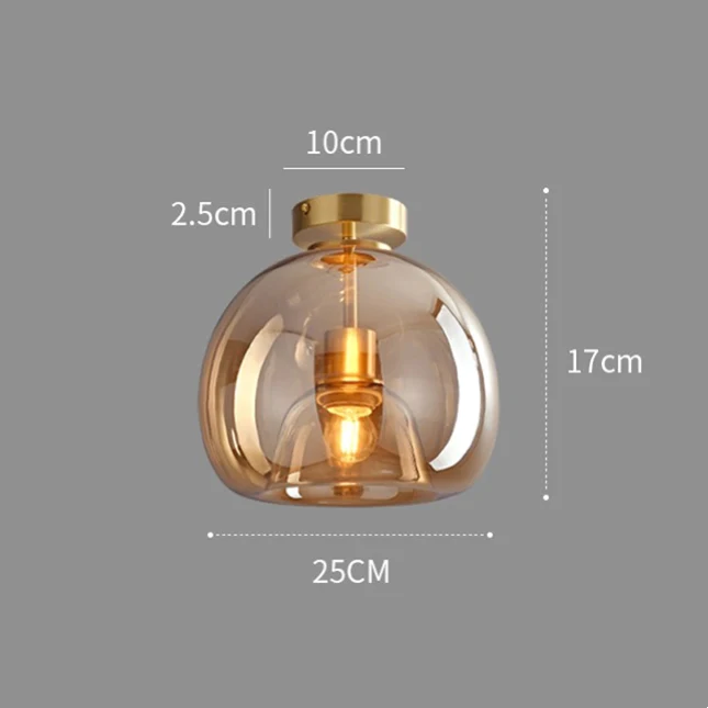Modern Glass Ceiling Light | Contemporary Bedroom Living Room Ceiling Lamp