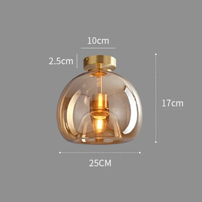 Modern Glass Ceiling Light | Contemporary Bedroom Living Room Ceiling Lamp