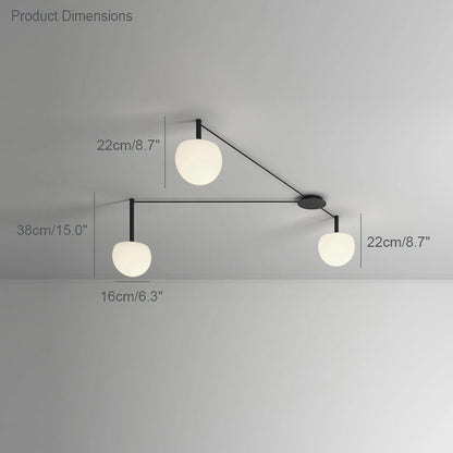 Frosted Glass Globe Ceiling Light for Living Room | Modern Decorative Chandelier Lamp