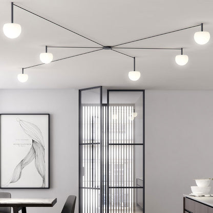 Frosted Glass Globe Ceiling Light for Living Room | Modern Decorative Chandelier Lamp