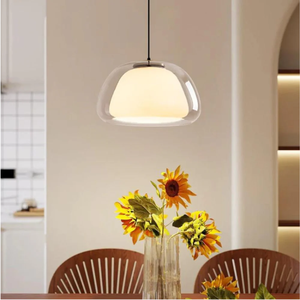 Modern Glass Pendant Light | Minimalist Ceiling Lamp for Kitchen and Dining