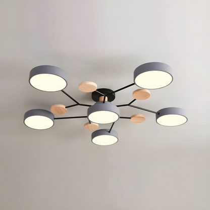 Modern Circular LED Ceiling Light | Contemporary Bedroom Living Room Lamp