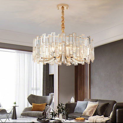 Golden Crystal Chandelier for Living Room | Modern Elegant Ceiling Light