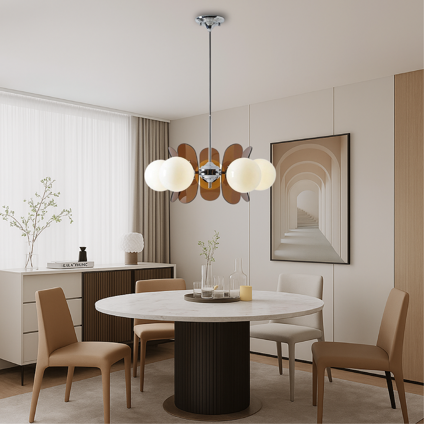 Bauhaus Chandelier for Dining Room | Modern LED Ceiling Light