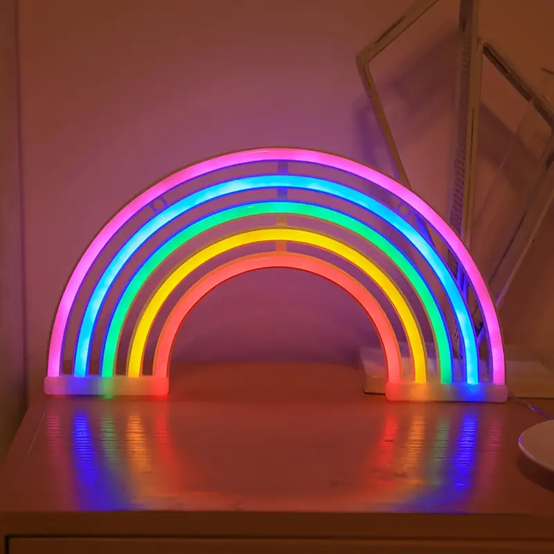 Rainbow LED Night Lamp with Colourful Glow | Decorative Kids Table Lamp