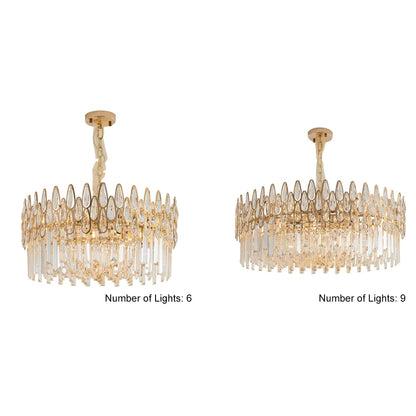 Modern Gold Crystal Chandelier for Living Room | Elegant Ceiling Light