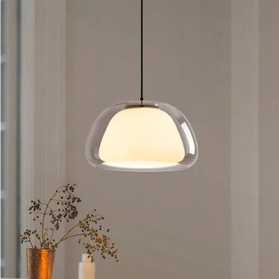 Modern Glass Pendant Light | Minimalist Ceiling Lamp for Kitchen and Dining