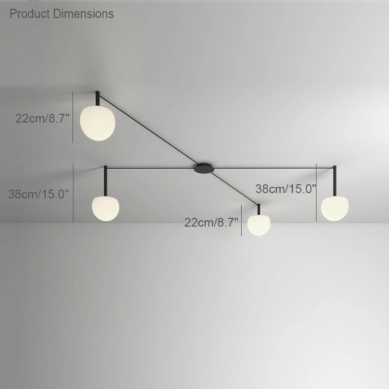 Frosted Glass Globe Ceiling Light for Living Room | Modern Decorative Chandelier Lamp