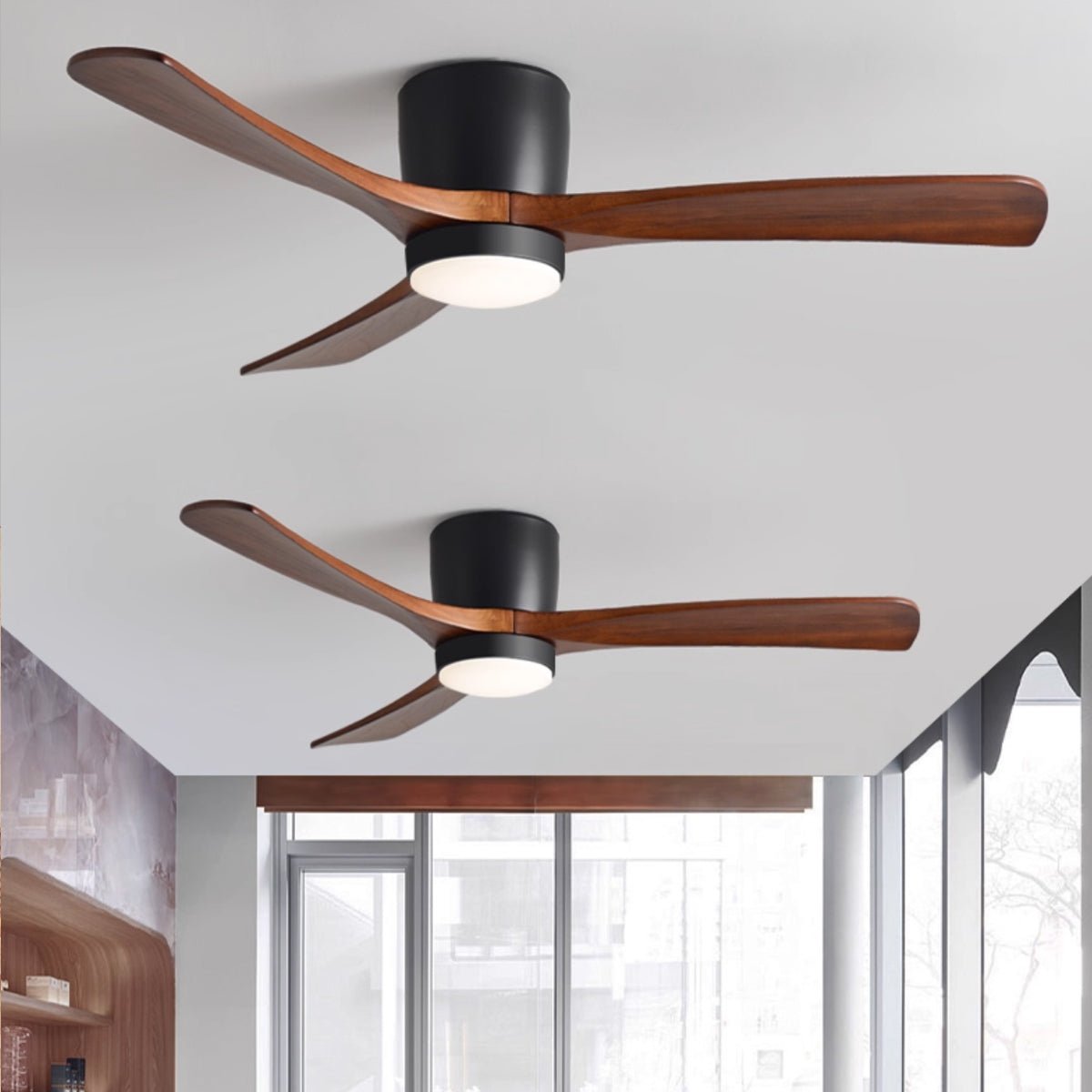 Modern Nordic Wooden Ceiling Fan with LED Light | Quiet Bedroom Ceiling Lamp