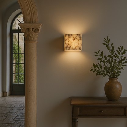 Marble Cube Wall Light for Bedroom | Modern LED Sconce