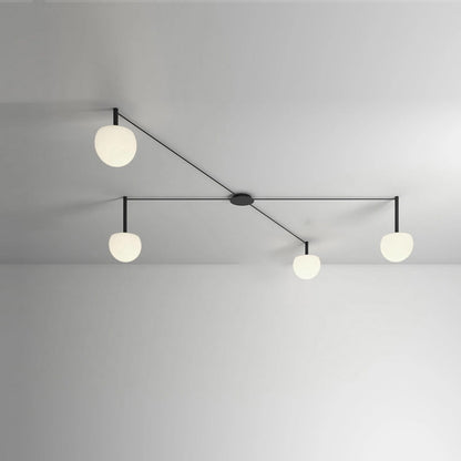 Frosted Glass Globe Ceiling Light for Living Room | Modern Decorative Chandelier Lamp