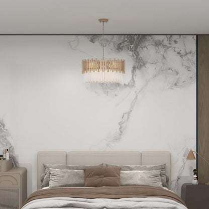Modern Gold Crystal Chandelier for Dining Room | Elegant Ceiling Light