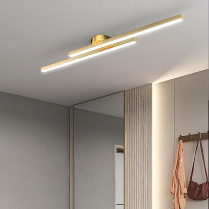 Modern Aluminium LED Ceiling Light | Long Strip Living Room Flush Mount Lamp