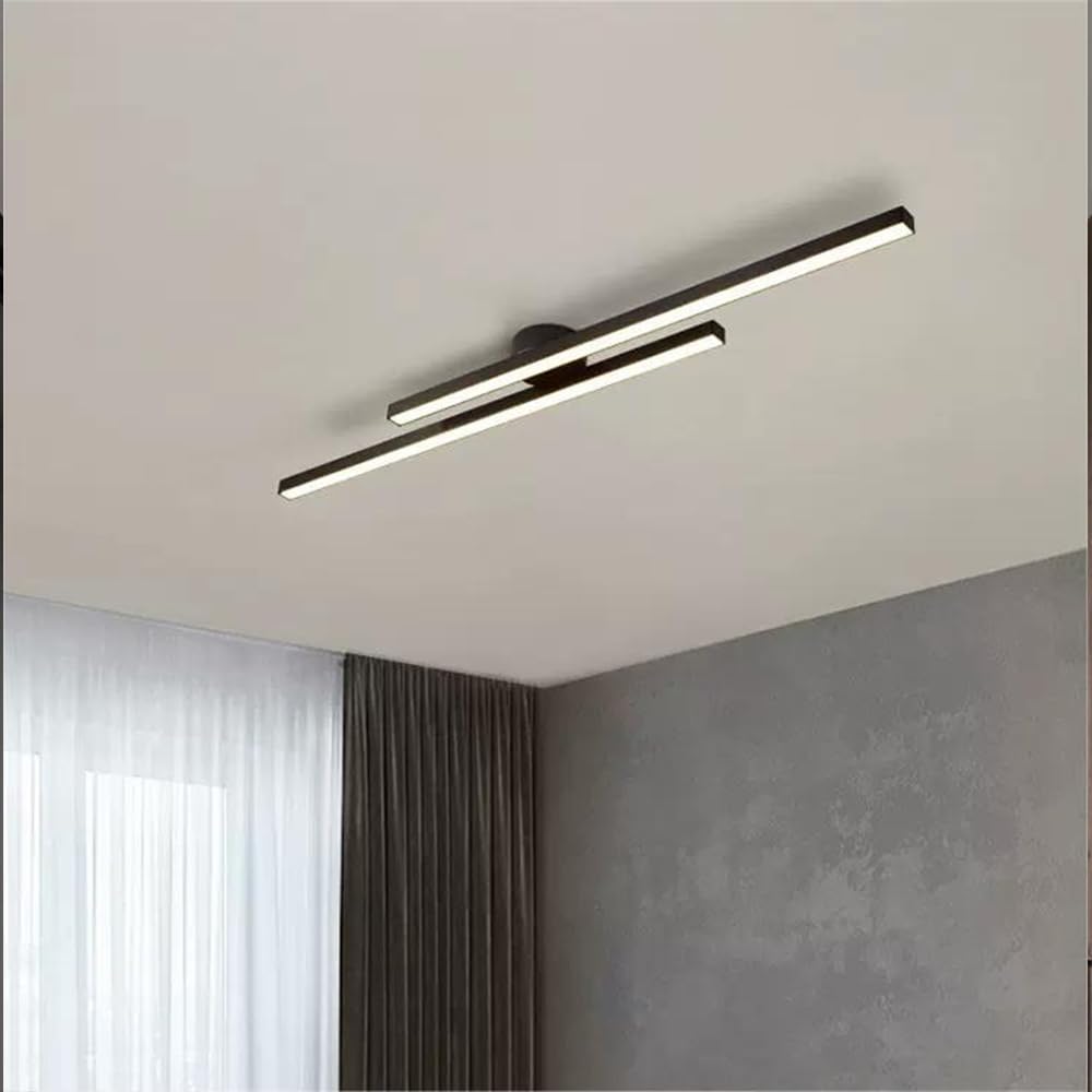 Modern Aluminium LED Ceiling Light | Long Strip Living Room Flush Mount Lamp