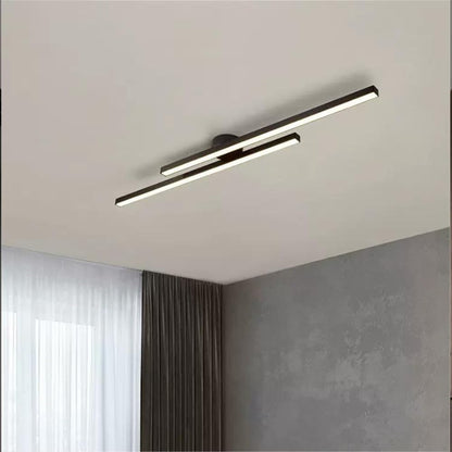 Modern Aluminium LED Ceiling Light | Long Strip Living Room Flush Mount Lamp
