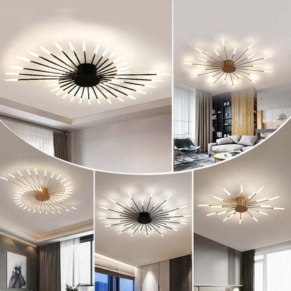 Modern Fireworks Flush Mount LED Ceiling Light | Decorative Living Room Lamp