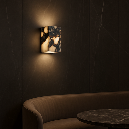 Marble Cube Wall Light for Bedroom | Modern LED Sconce