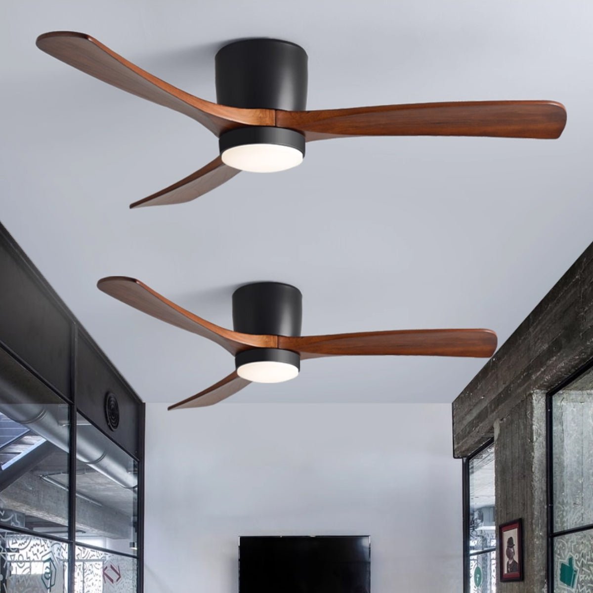 Modern Nordic Wooden Ceiling Fan with LED Light | Quiet Bedroom Ceiling Lamp
