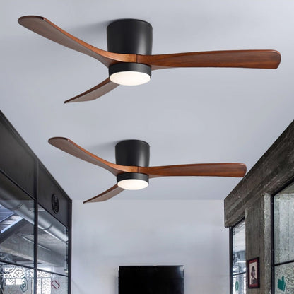 Modern Nordic Wooden Ceiling Fan with LED Light | Quiet Bedroom Ceiling Lamp