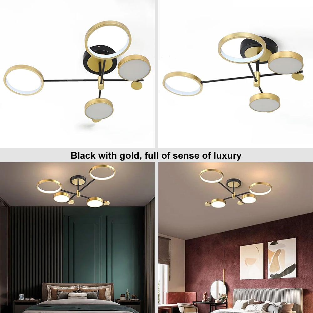 Modern Nordic LED Ring Chandelier | Semi-Flush Ceiling Light Fixture