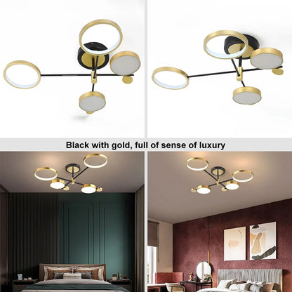 Modern Nordic LED Ring Chandelier | Semi-Flush Ceiling Light Fixture