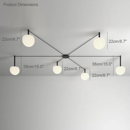 Frosted Glass Globe Ceiling Light for Living Room | Modern Decorative Chandelier Lamp