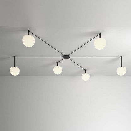 Frosted Glass Globe Ceiling Light for Living Room | Modern Decorative Chandelier Lamp