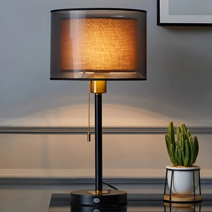 Vintage Fabric Table Lamp | Warm Light Bedside and Desk Lamp
