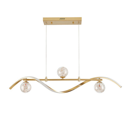 Modern Linear Chandelier with Glass Globes | Elegant LED Ceiling Light