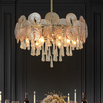 Luxury Tiered Crystal Chandelier in Gold Finish | Elegant Ceiling Light