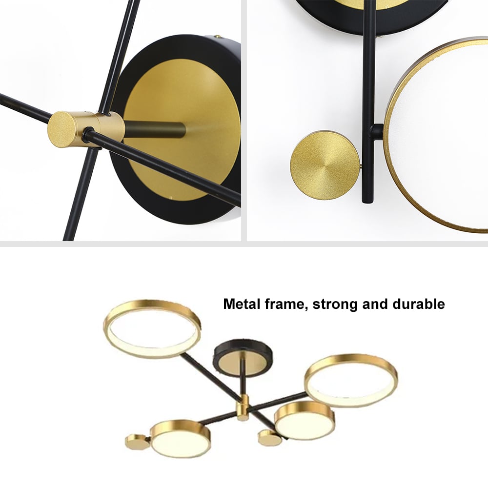 Modern Nordic LED Ring Chandelier | Semi-Flush Ceiling Light Fixture