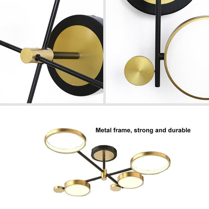 Modern Nordic LED Ring Chandelier | Semi-Flush Ceiling Light Fixture
