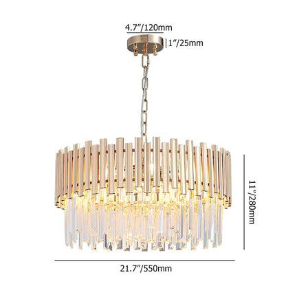 Modern Gold Crystal Chandelier for Dining Room | Elegant Ceiling Light