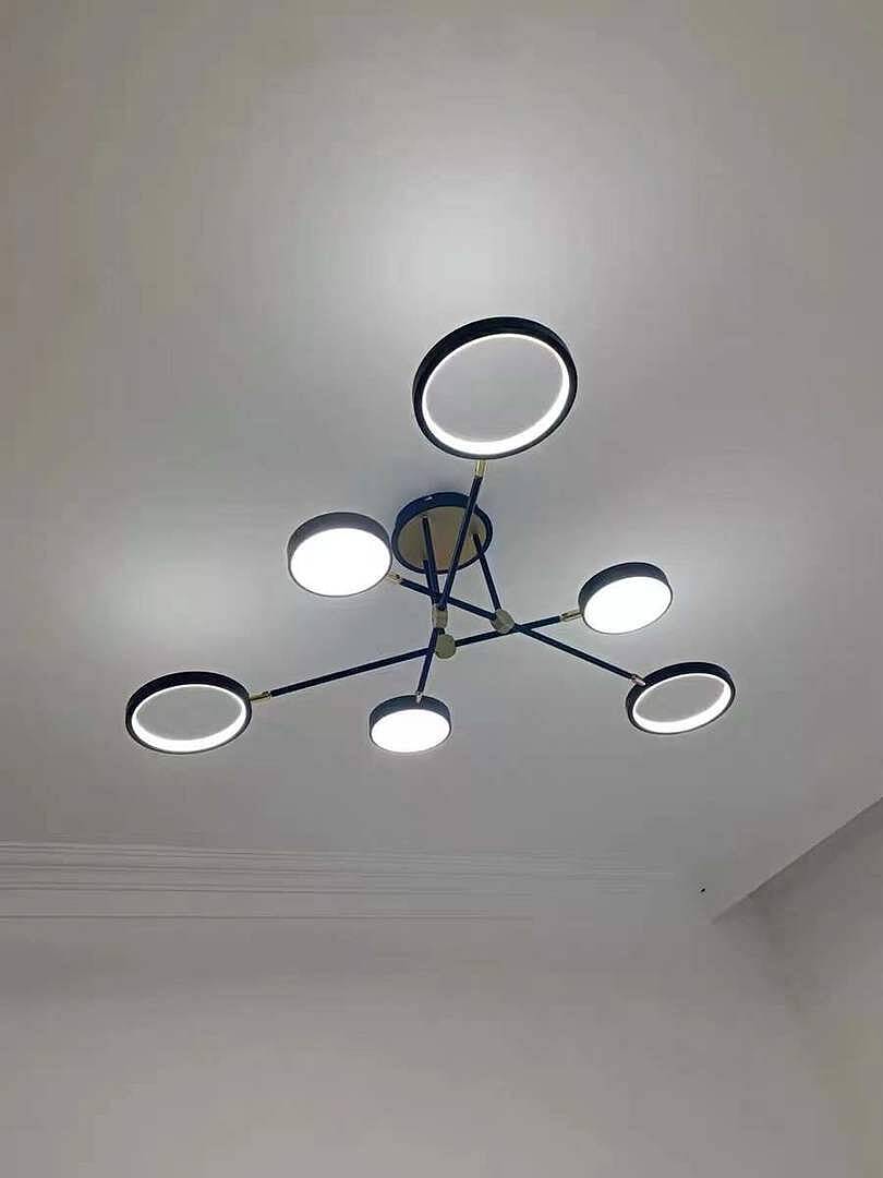 Modern Nordic LED Ring Chandelier | Semi-Flush Ceiling Light Fixture