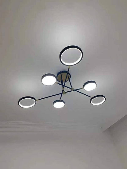 Modern Nordic LED Ring Chandelier | Semi-Flush Ceiling Light Fixture