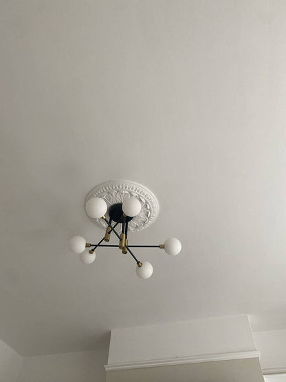Mid-Century Modern Light Globe Chandelier | Semi-Flush Ceiling Light