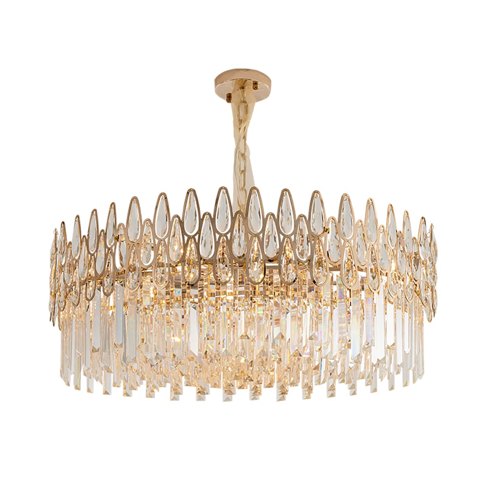 Modern Gold Crystal Chandelier for Living Room | Elegant Ceiling Light