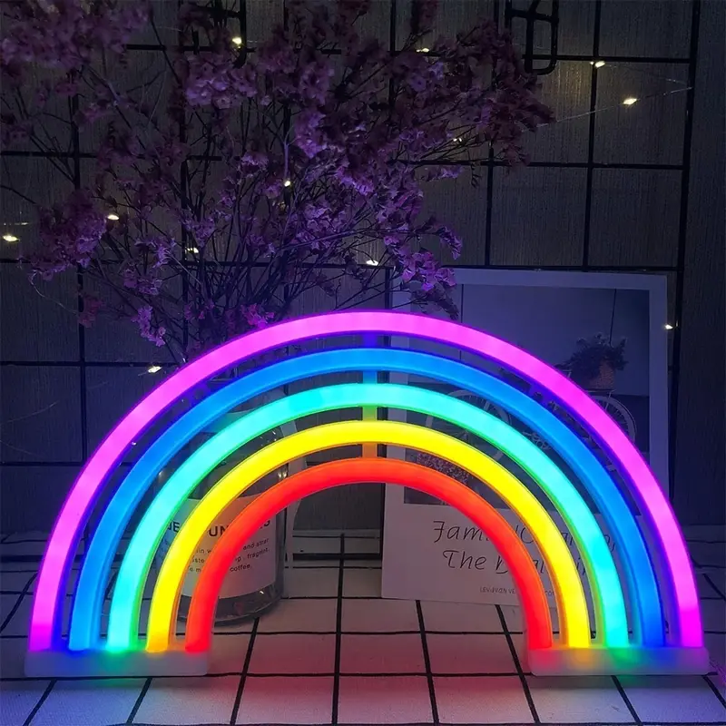 Rainbow LED Night Lamp with Colourful Glow | Decorative Kids Table Lamp